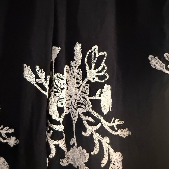 LIV Los Angeles Black Embroidered Palazzo Pants Wide Leg Boho Festival S - Picture 2 of 10